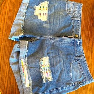 Non-branded Jean Shorts with fabric sewn in (Size XL)